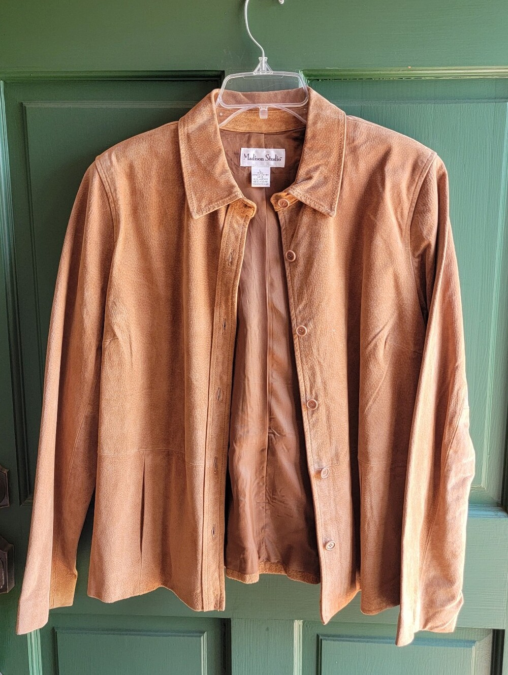 Madison Studio Brown Suede Button-Front Jacket Sz L